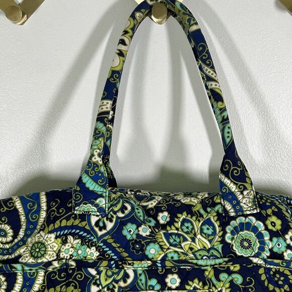 Vera Bradley Large Duffle Bag Rhythm & Blues Grand Traveler Cotton Carry-on - Picture 2 of 8